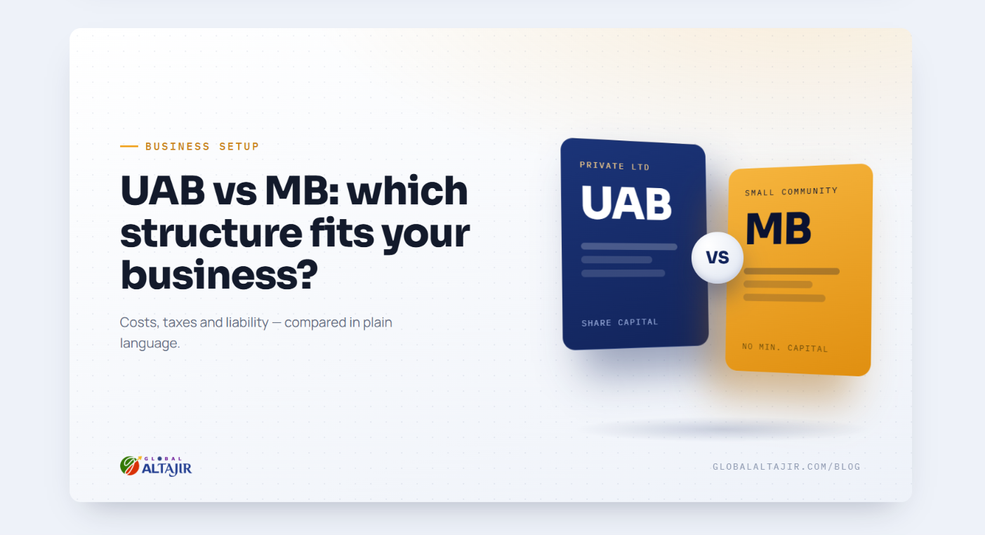 Lithuania UAB vs. MB: Which Corporate Structure is Right for Your EU Business?